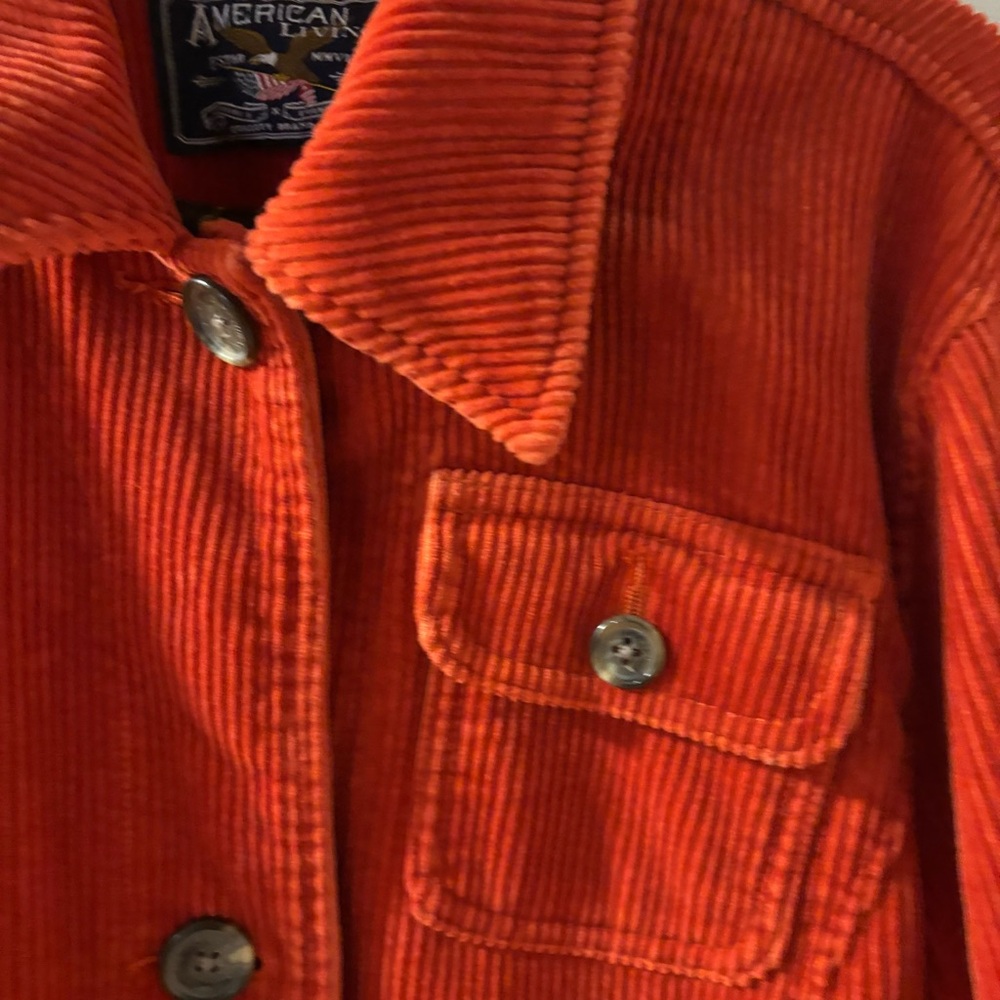 Corduroy Jacket  Rust Orange Size M Vintage Style 100% Cotton - Picture 4 of 6